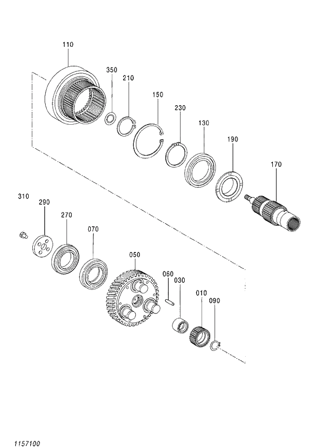 Схема запчастей Hitachi ZX140W-3 - 442 TRANSMISSION (5-8) ( CEB CED 002001-,005001- CEA 020001-,050001-). 06 POWER TRAIN