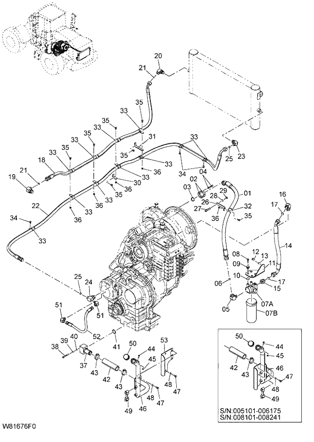 Схема запчастей Hitachi ZW220 - 026_TORQUE CONVERTER PIPING 6CG,HCG,HEG (005101-006190, 008101-008271). 02 POWER TRAIN