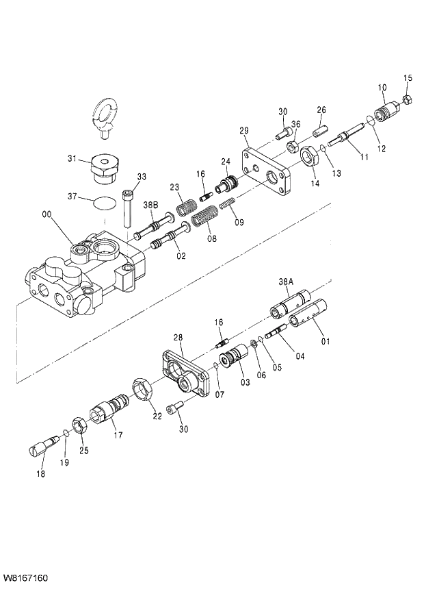 Схема запчастей Hitachi ZW220 - 255_REGULATOR;PUMP (000101-004999, 005101-). 01 PUMP