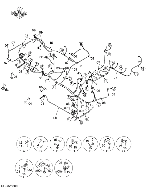 Схема запчастей Hitachi ZX330-5G - 003 ELECTRIC PARTS (3) 07 ELECTRIC SYSTEM