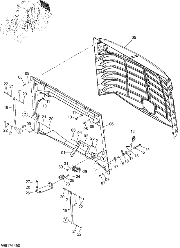 Схема запчастей Hitachi ZW310 - 012 COVER(4). 03 CHASSIS