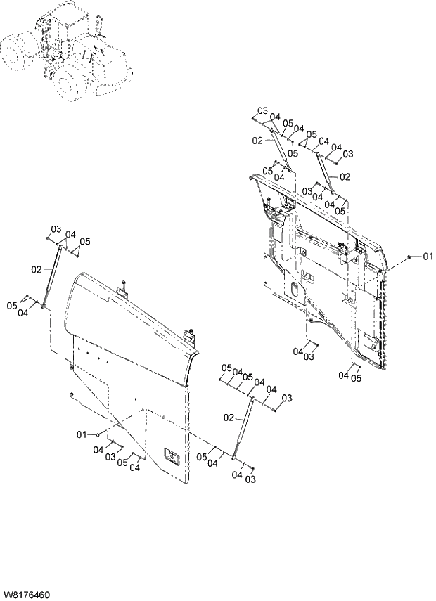 Схема запчастей Hitachi ZW310A - 015 GAS SPRING. 03 CHASSIS