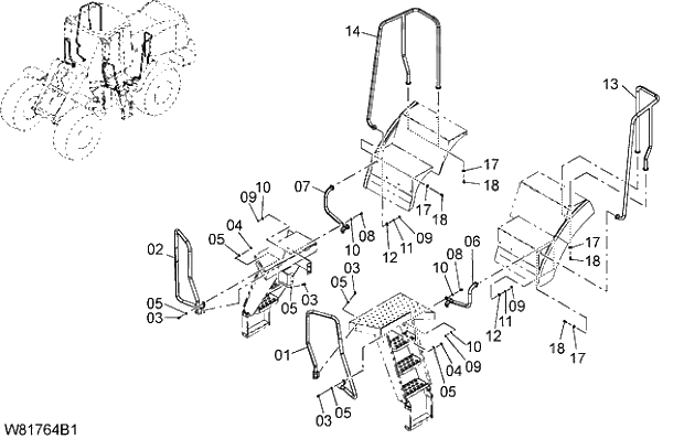 Схема запчастей Hitachi ZW310 - 023 FLOOR BOARD(3). 03 CHASSIS
