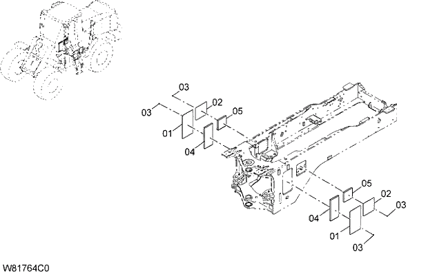 Схема запчастей Hitachi ZW310 - 025 FLOOR BOARD(4). 03 CHASSIS