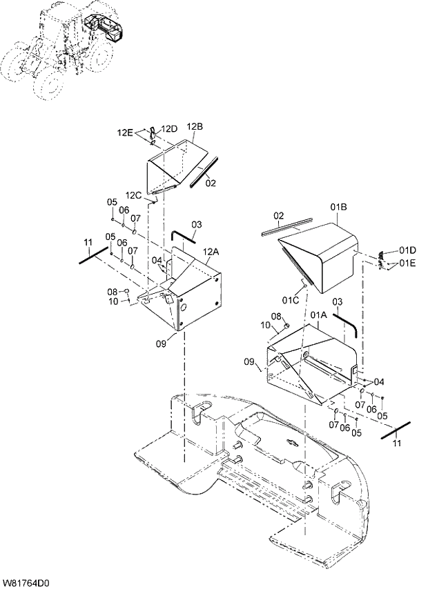 Схема запчастей Hitachi ZW310 - 026 FLOOR BOARD(5). 03 CHASSIS