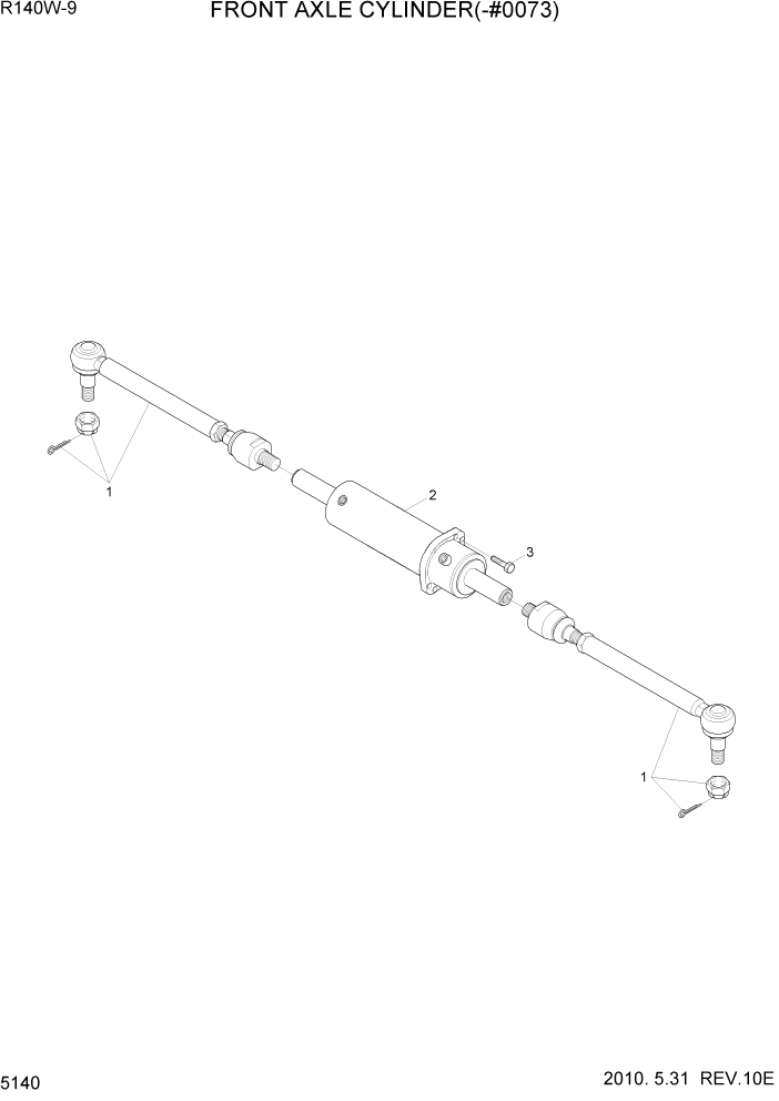 Схема запчастей Hyundai R140W9 - PAGE 5140 FRONT AXLE CYLINDER(-#0073) ТРАНСМИССИЯ