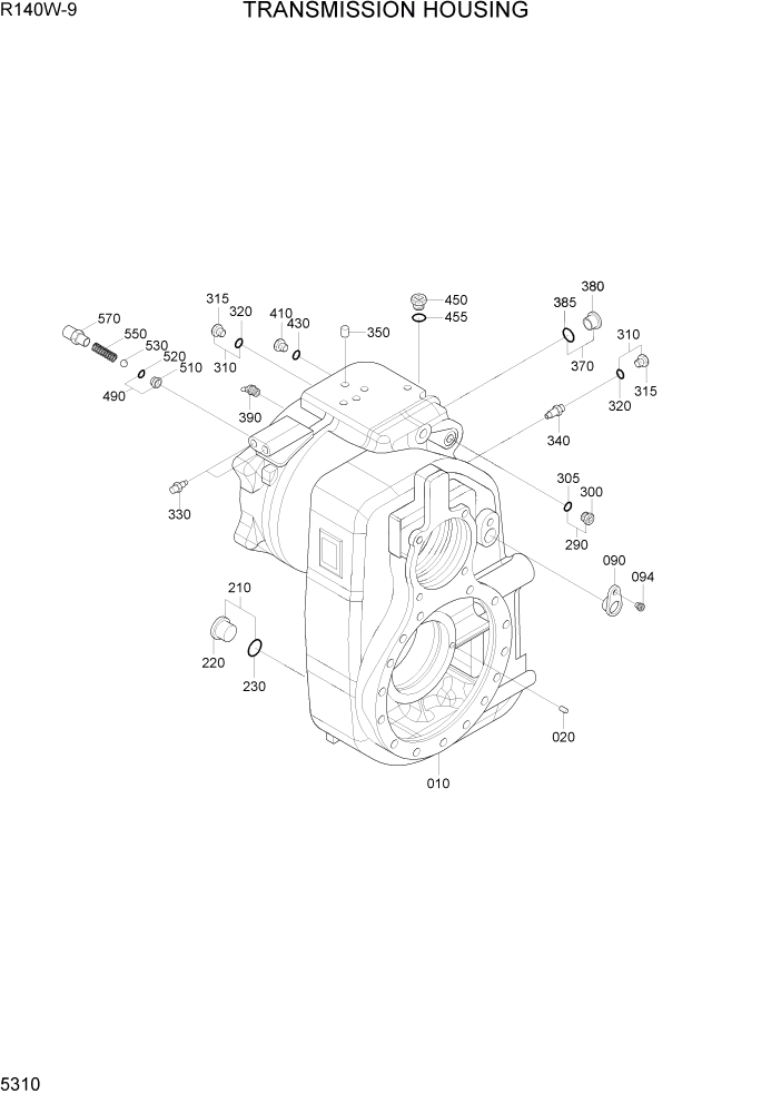 Схема запчастей Hyundai R140W9 - PAGE 5310 TRANSMISSION HOUSING ТРАНСМИССИЯ