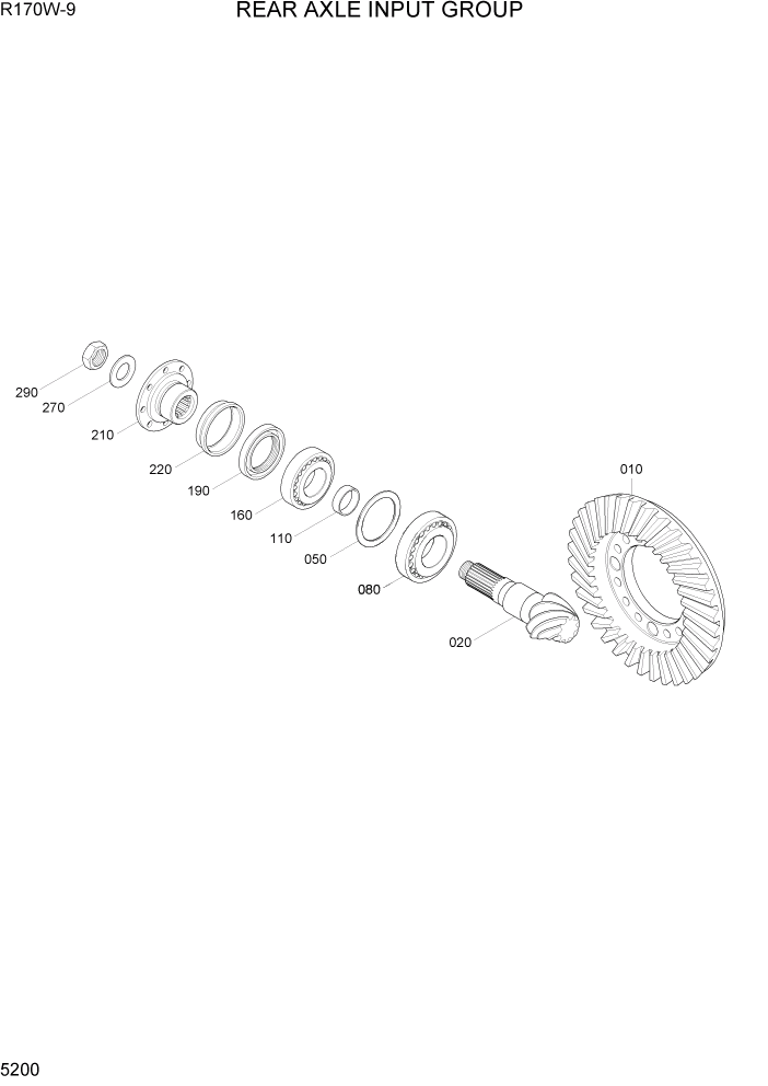 Схема запчастей Hyundai R170W9 - PAGE 5200 REAR AXLE INPUT GROUP ТРАНСМИССИЯ