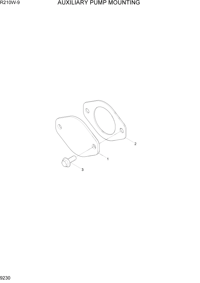 Схема запчастей Hyundai R210W-9 - PAGE 9230 AUXILIARY PUMP MOUNTING ДВИГАТЕЛЬ БАЗА
