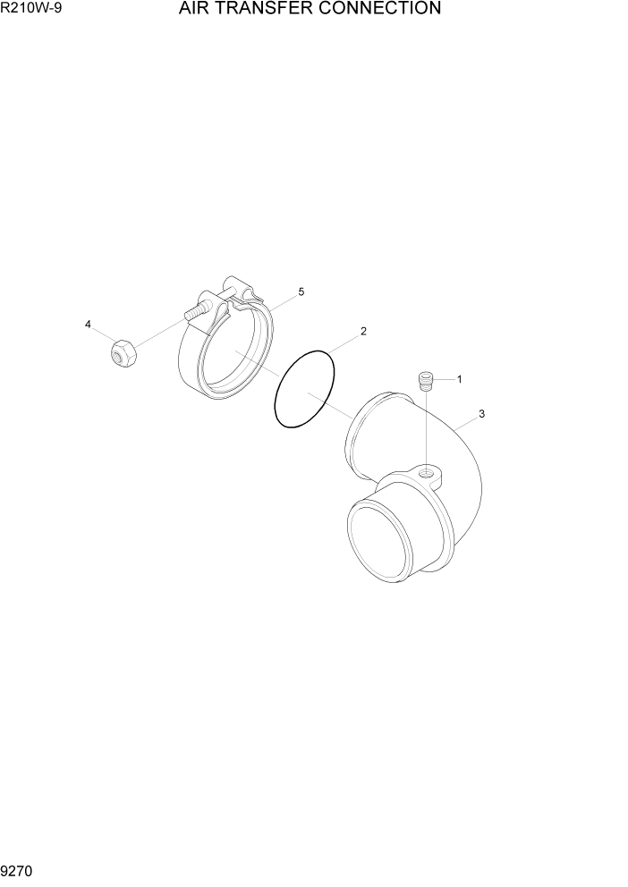 Схема запчастей Hyundai R210W-9 - PAGE 9270 AIR TRANSFER CONNECTION ДВИГАТЕЛЬ БАЗА