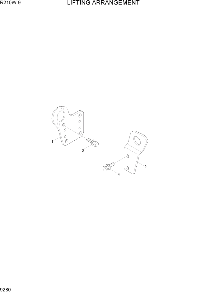 Схема запчастей Hyundai R210W-9 - PAGE 9280 LIFTING ARRANGEMENT ДВИГАТЕЛЬ БАЗА