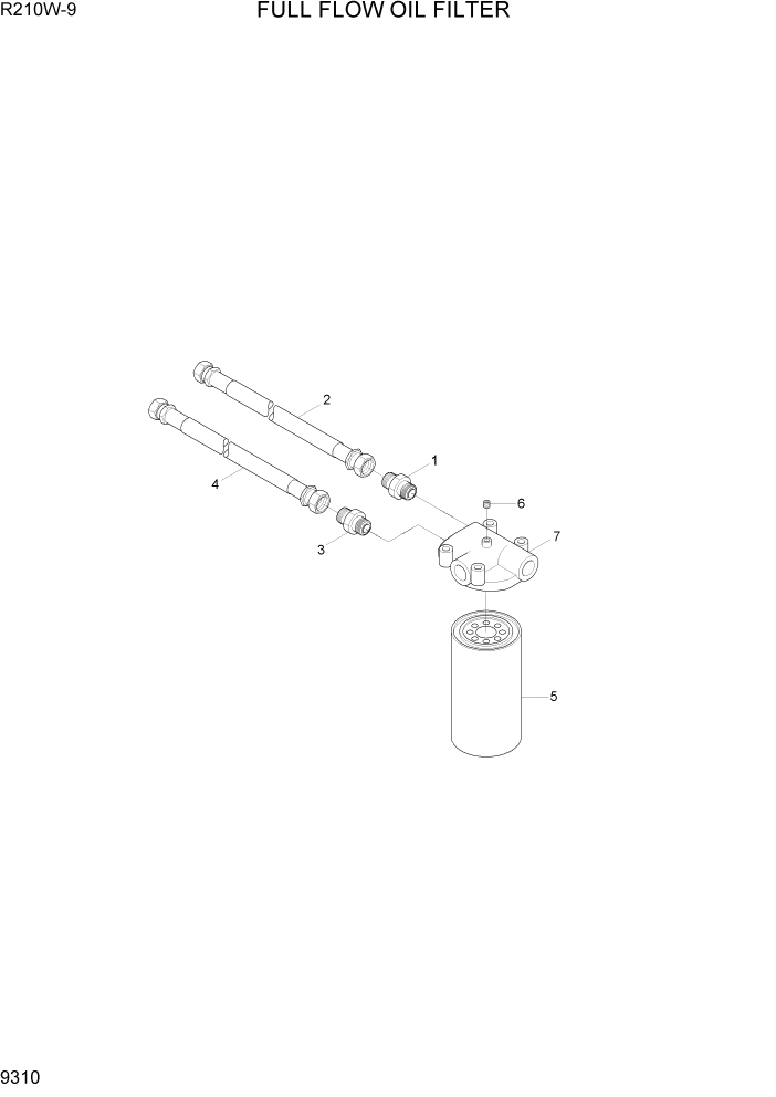 Схема запчастей Hyundai R210W-9 - PAGE 9310 FULL FLOW OIL FILTER ДВИГАТЕЛЬ БАЗА