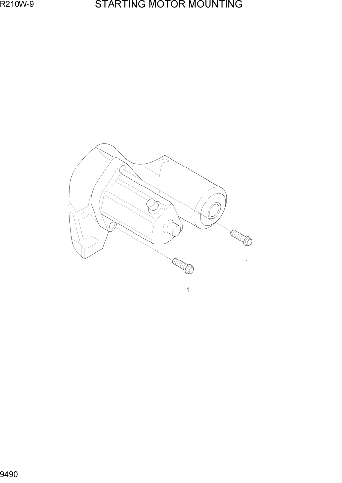 Схема запчастей Hyundai R210W-9 - PAGE 9490 STARTING MOTOR MOUNTING ДВИГАТЕЛЬ БАЗА