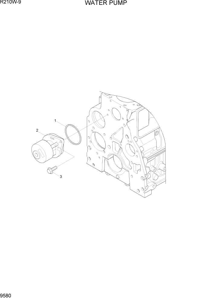 Схема запчастей Hyundai R210W-9 - PAGE 9580 WATER PUMP ДВИГАТЕЛЬ БАЗА