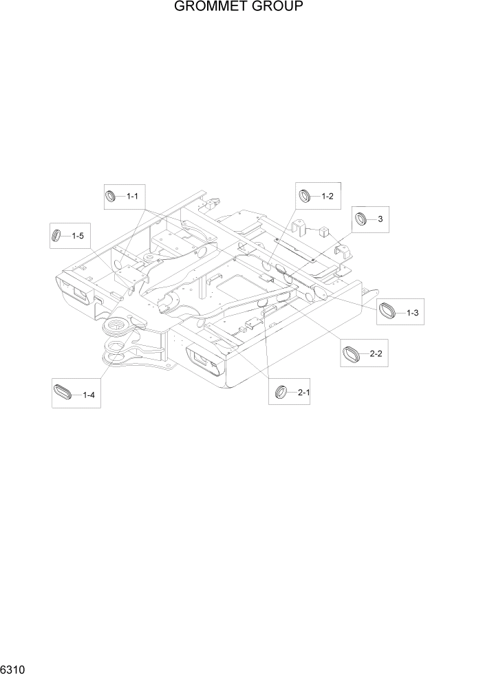 Схема запчастей Hyundai R55W7A - PAGE 6310 GROMMET GROUP СТРУКТУРА