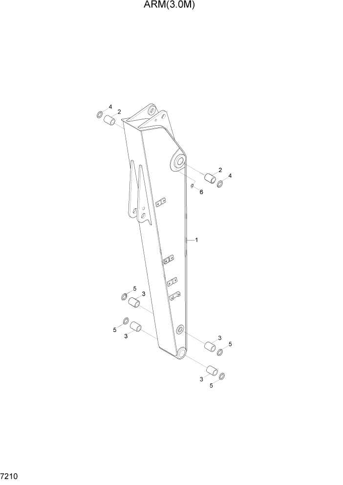 Схема запчастей Hyundai R140W7 - PAGE 7210 ARM(3.0M) РАБОЧЕЕ ОБОРУДОВАНИЕ