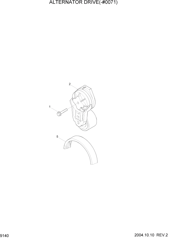 Схема запчастей Hyundai R140W7 - PAGE 9140 ALTERNATOR DRIVE(-#0071) ДВИГАТЕЛЬ БАЗА