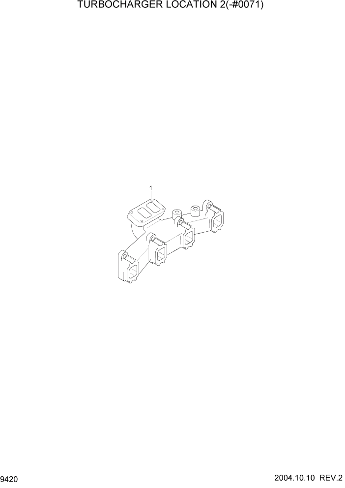 Схема запчастей Hyundai R140W7 - PAGE 9420 TURBOCHARGER LOCATION 2(-#0071) ДВИГАТЕЛЬ БАЗА