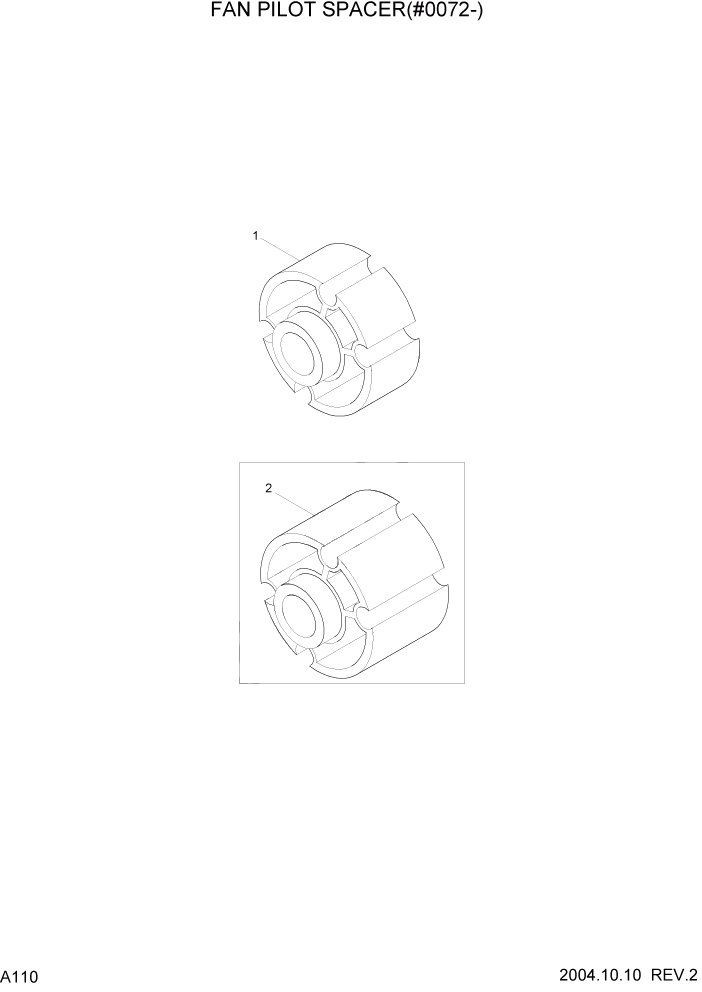 Схема запчастей Hyundai R140W7 - PAGE A110 FAN PILOT SPACER(#0072-) ДВИГАТЕЛЬ БАЗА (РЯДНЫЙ)