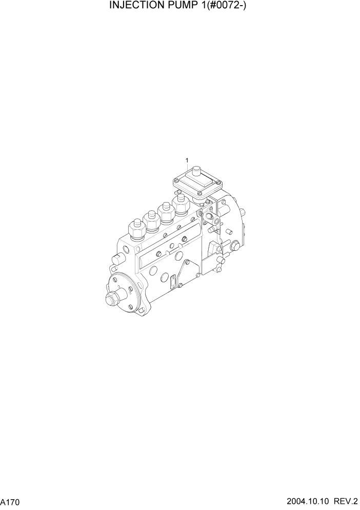 Схема запчастей Hyundai R140W7 - PAGE A170 INJECTION PUMP 1(#0072-) ДВИГАТЕЛЬ БАЗА (РЯДНЫЙ)