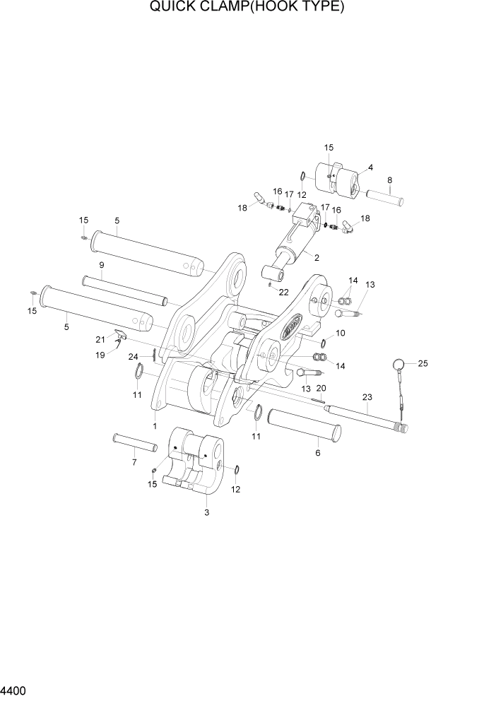 Схема запчастей Hyundai R140W7A - PAGE 4400 QUICK CLAMP(HOOK TYPE) ГИДРАВЛИЧЕСКИЕ КОМПОНЕНТЫ