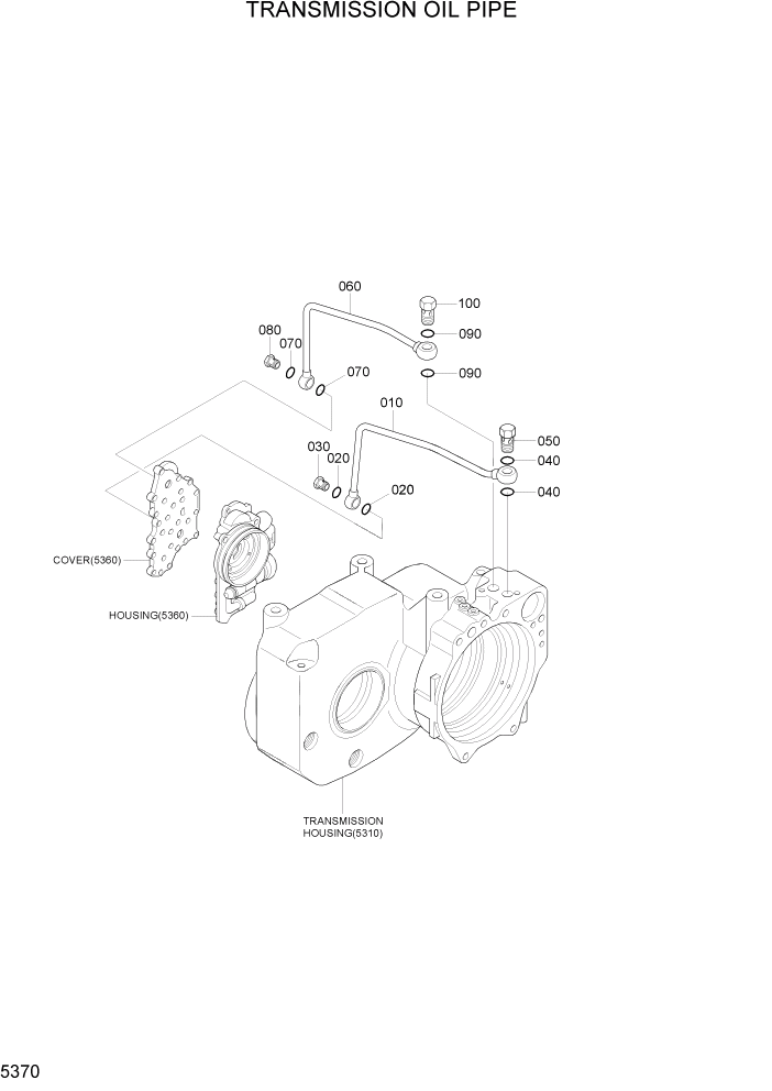 Схема запчастей Hyundai R140W7A - PAGE 5370 TRANSMISSION OIL PIPE ТРАНСМИССИЯ