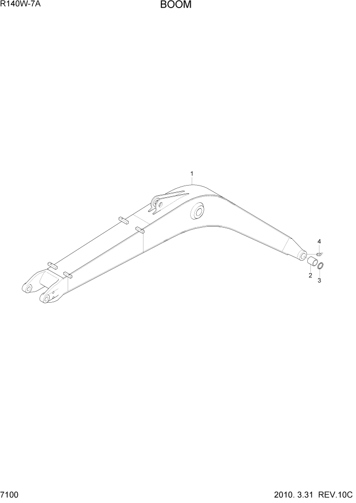 Схема запчастей Hyundai R140W7A - PAGE 7100 BOOM РАБОЧЕЕ ОБОРУДОВАНИЕ