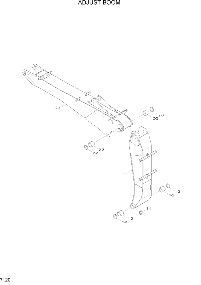 Схема запчастей Hyundai R140W7A - PAGE 7120 ADJUST BOOM РАБОЧЕЕ ОБОРУДОВАНИЕ