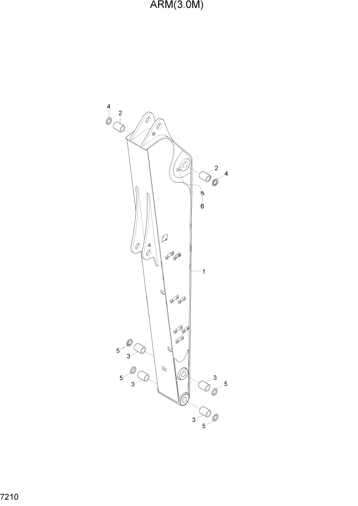 Схема запчастей Hyundai R140W7A - PAGE 7210 ARM(3.0M) РАБОЧЕЕ ОБОРУДОВАНИЕ