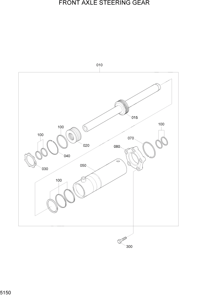 Схема запчастей Hyundai R170W7A - PAGE 5150 FRONT AXLE STEERING GEAR ТРАНСМИССИЯ