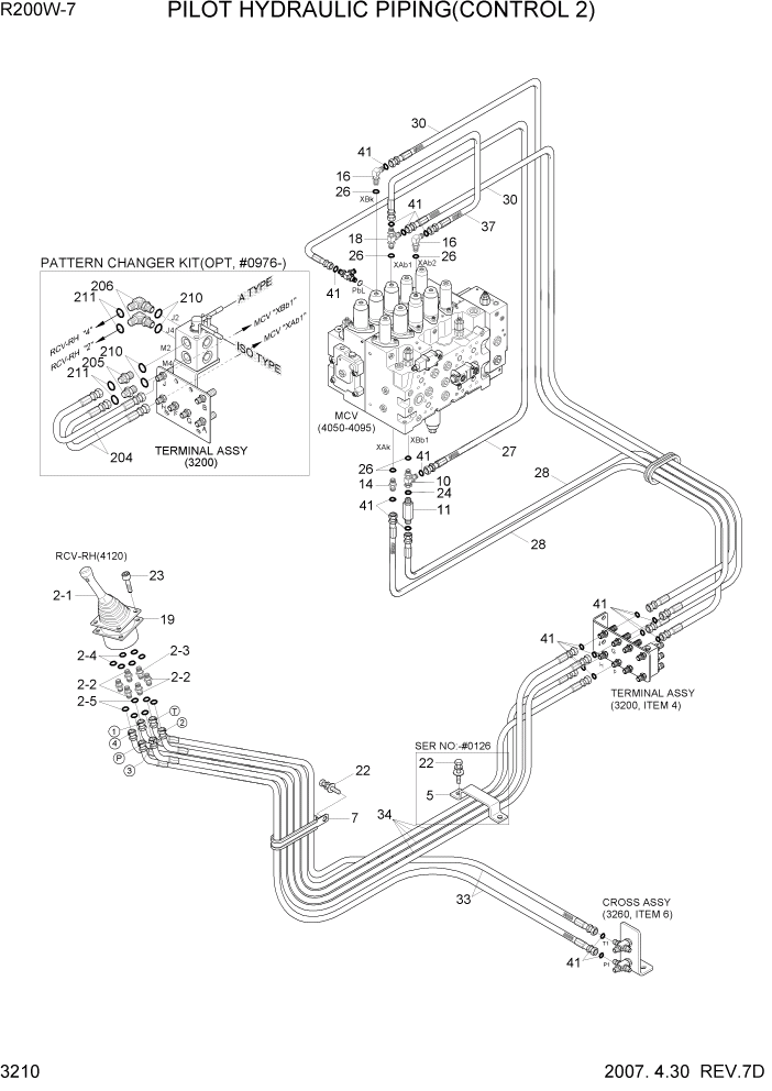 Схема запчастей Hyundai R200W7 - PAGE 3210 PILOT HYD PIPING(CONTROL 2) ГИДРАВЛИЧЕСКАЯ СИСТЕМА
