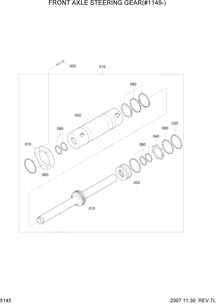 Схема запчастей Hyundai R200W7 - PAGE 5145 FRONT AXLE STEERING GEAR(#1149-) ТРАНСМИССИЯ