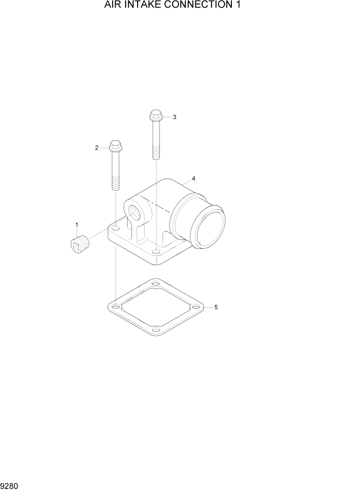 Схема запчастей Hyundai R200W7 - PAGE 9280 AIR INTAKE CONNECTION 1 ДВИГАТЕЛЬ БАЗА