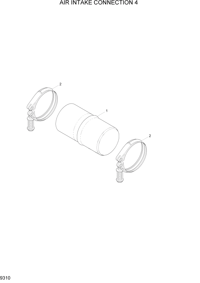 Схема запчастей Hyundai R200W7 - PAGE 9310 AIR INTAKE CONNECTION 4 ДВИГАТЕЛЬ БАЗА