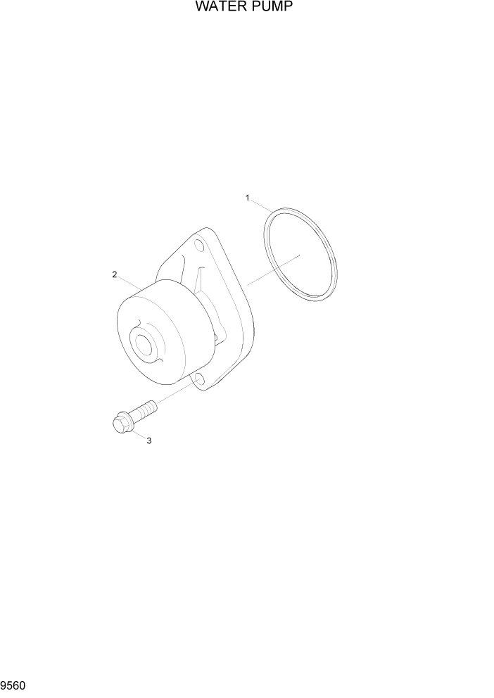 Схема запчастей Hyundai R200W7 - PAGE 9560 WATER PUMP ДВИГАТЕЛЬ БАЗА