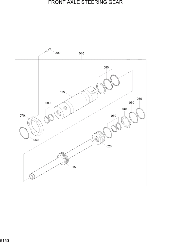 Схема запчастей Hyundai R200W7A - PAGE 5150 FRONT AXLE STEERING GEAR ТРАНСМИССИЯ