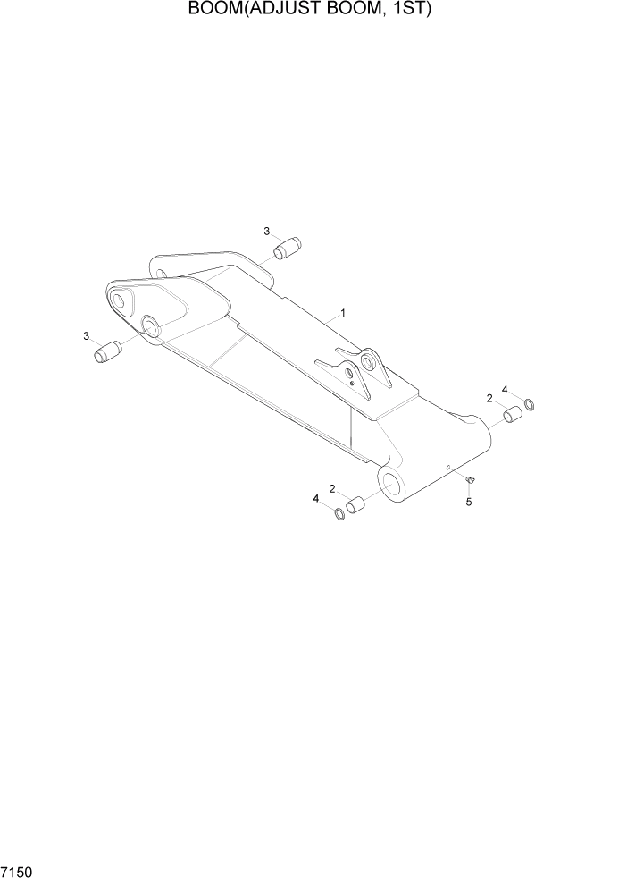 Схема запчастей Hyundai R200W7A - PAGE 7150 BOOM(ADJUST BOOM, 1ST) РАБОЧЕЕ ОБОРУДОВАНИЕ