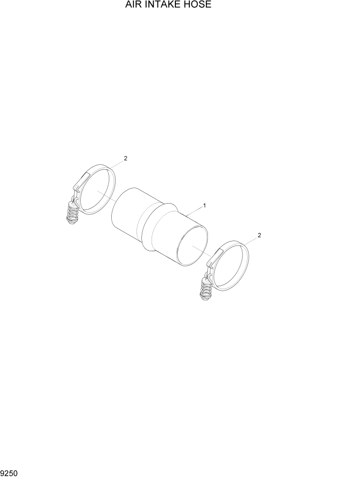 Схема запчастей Hyundai R200W7A - PAGE 9250 AIR INTAKE HOSE ДВИГАТЕЛЬ БАЗА