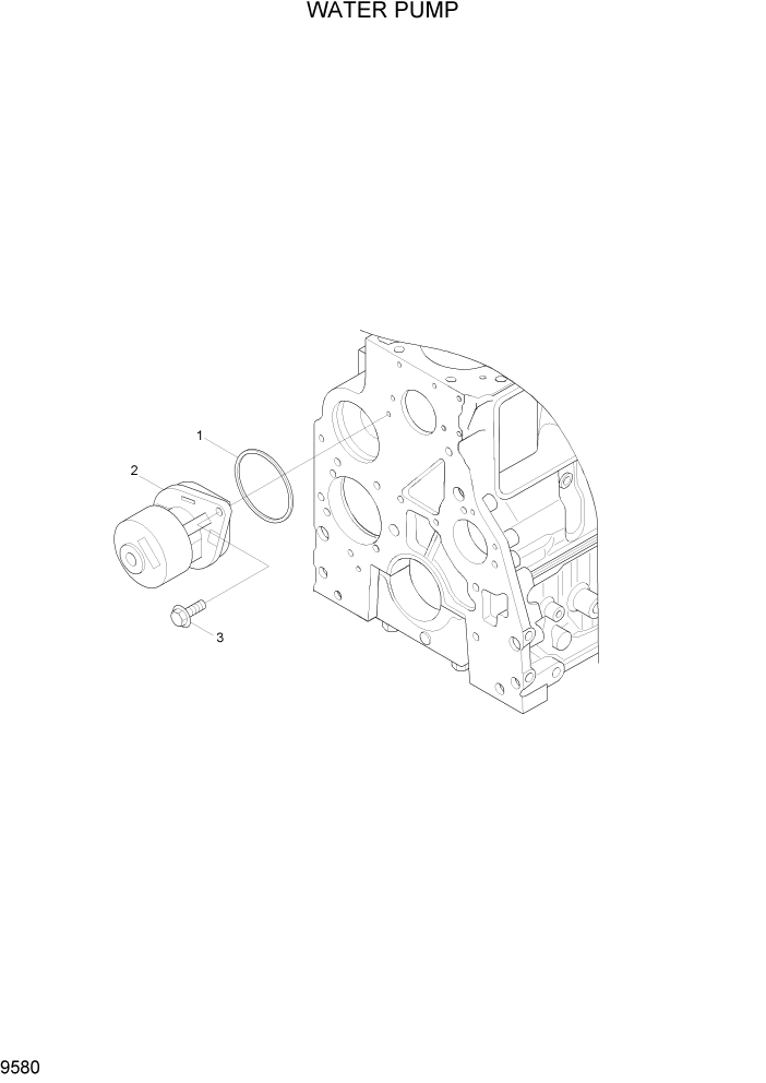 Схема запчастей Hyundai R200W7A - PAGE 9580 WATER PUMP ДВИГАТЕЛЬ БАЗА