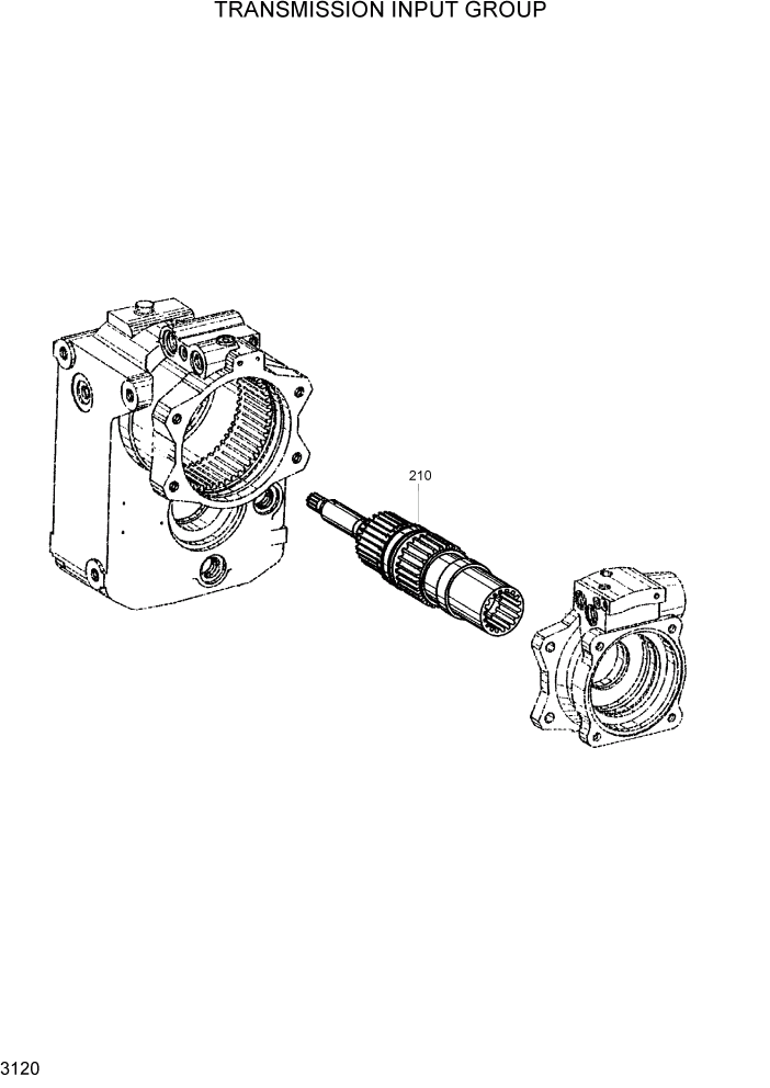 Схема запчастей Hyundai R95W3 - PAGE 3120 TRANSMISSION INPUT GROUP ТРАНСМИССИЯ