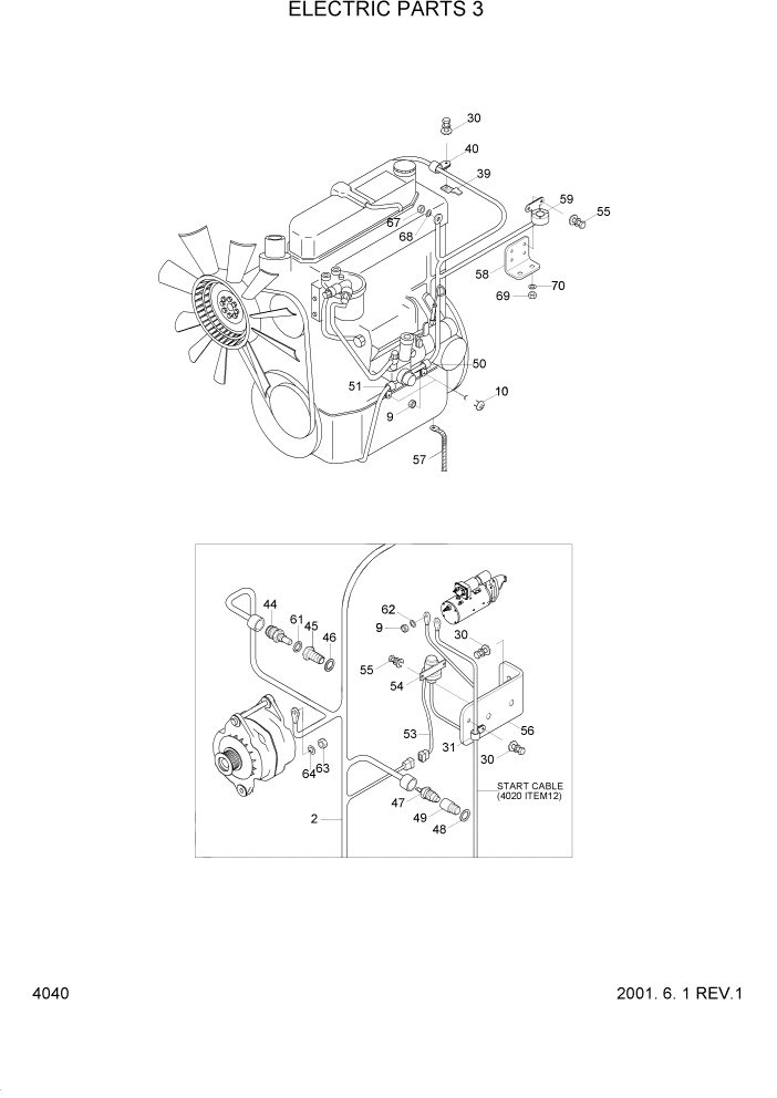 Схема запчастей Hyundai R95W3 - PAGE 4040 ELECTRIC PARTS 3 ЭЛЕКТРИЧЕСКАЯ СИСТЕМА