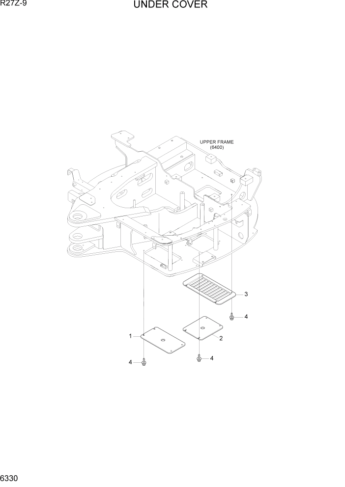 Схема запчастей Hyundai R27Z-9 - PAGE 6330 UNDER COVER СТРУКТУРА