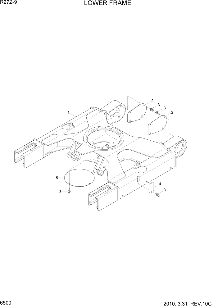 Схема запчастей Hyundai R27Z-9 - PAGE 6500 LOWER FRAME СТРУКТУРА