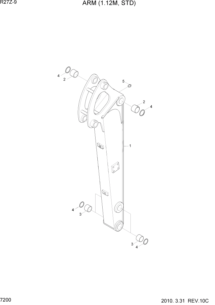 Схема запчастей Hyundai R27Z-9 - PAGE 7200 ARM(1.12M, STD) РАБОЧЕЕ ОБОРУДОВАНИЕ