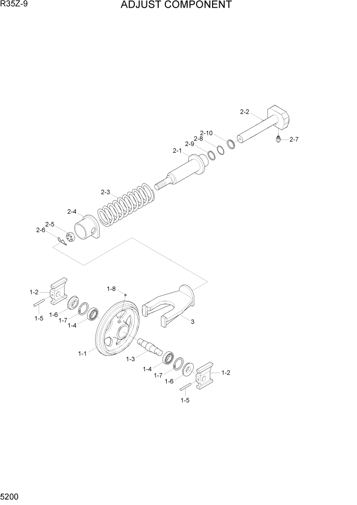 Схема запчастей Hyundai R35Z9 - PAGE 5200 ADJUST COMPONENT ХОДОВАЯ ЧАСТЬ