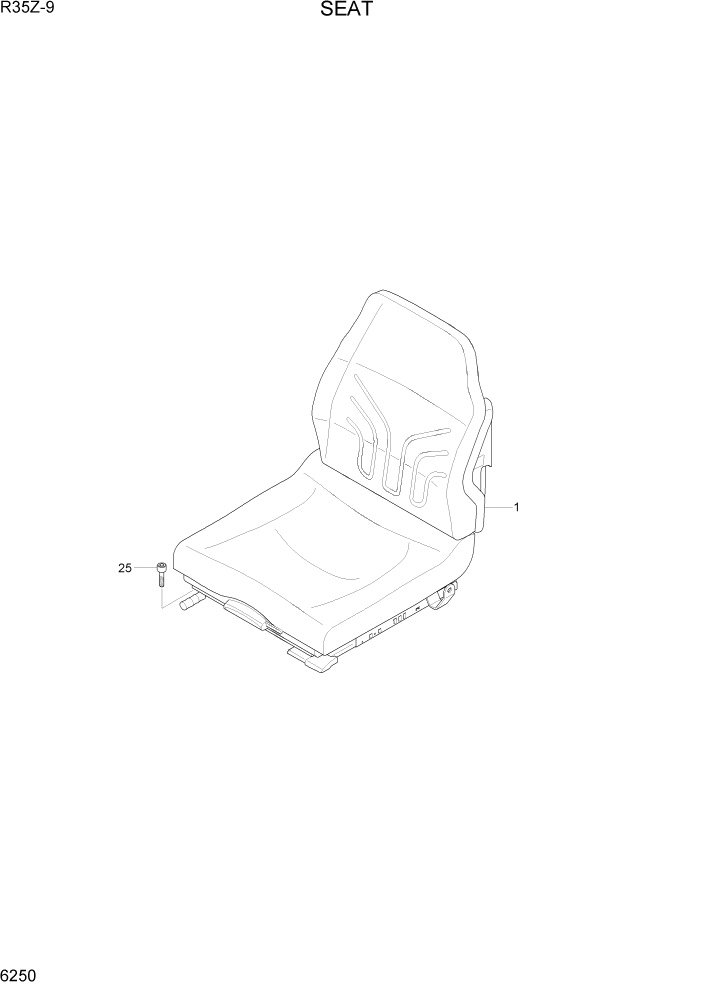 Схема запчастей Hyundai R35Z9 - PAGE 6250 SEAT СТРУКТУРА