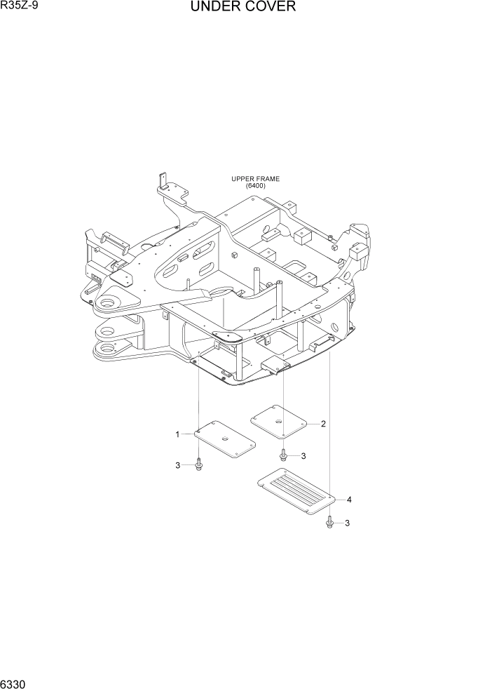 Схема запчастей Hyundai R35Z9 - PAGE 6330 UNDER COVER СТРУКТУРА