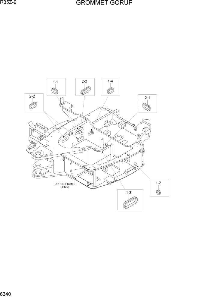 Схема запчастей Hyundai R35Z9 - PAGE 6340 GROMMET GROUP СТРУКТУРА