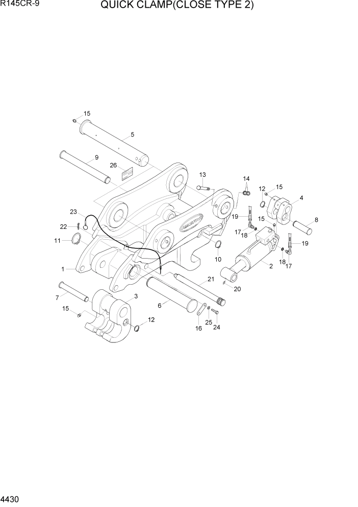 Схема запчастей Hyundai R145CR9 - PAGE 4430 QUICK CLAMP(CLOSE TYPE 2) ГИДРАВЛИЧЕСКИЕ КОМПОНЕНТЫ