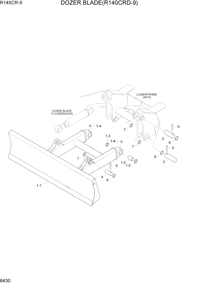 Схема запчастей Hyundai R145CR9 - PAGE 6430 DOZER BLADE(R145CRD-9) СТРУКТУРА